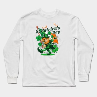 Dancing Irish Leprechaun Long Sleeve T-Shirt